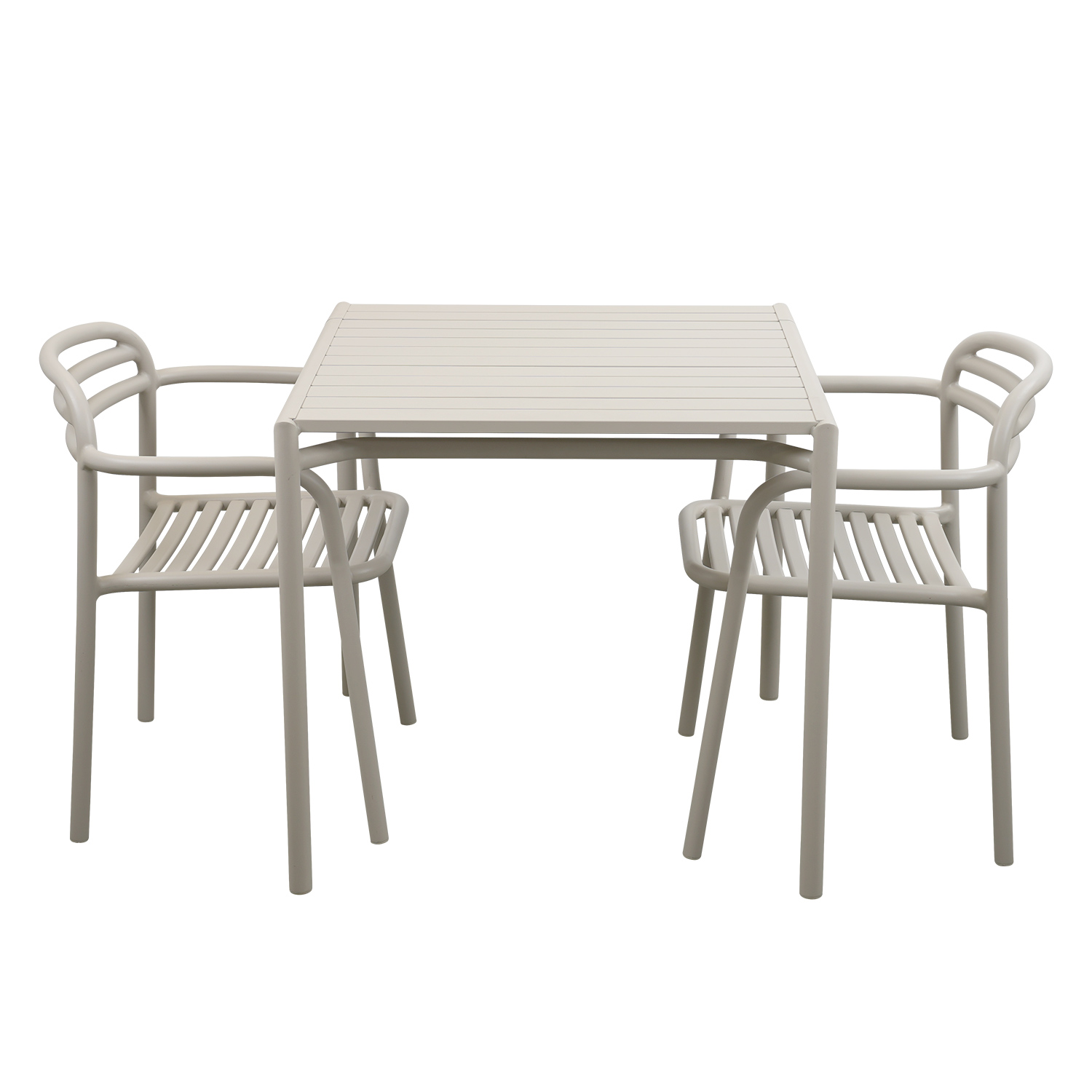 Cane-line - Bliss Tisch 80x80 cm mit 2 Armlehnstühlen