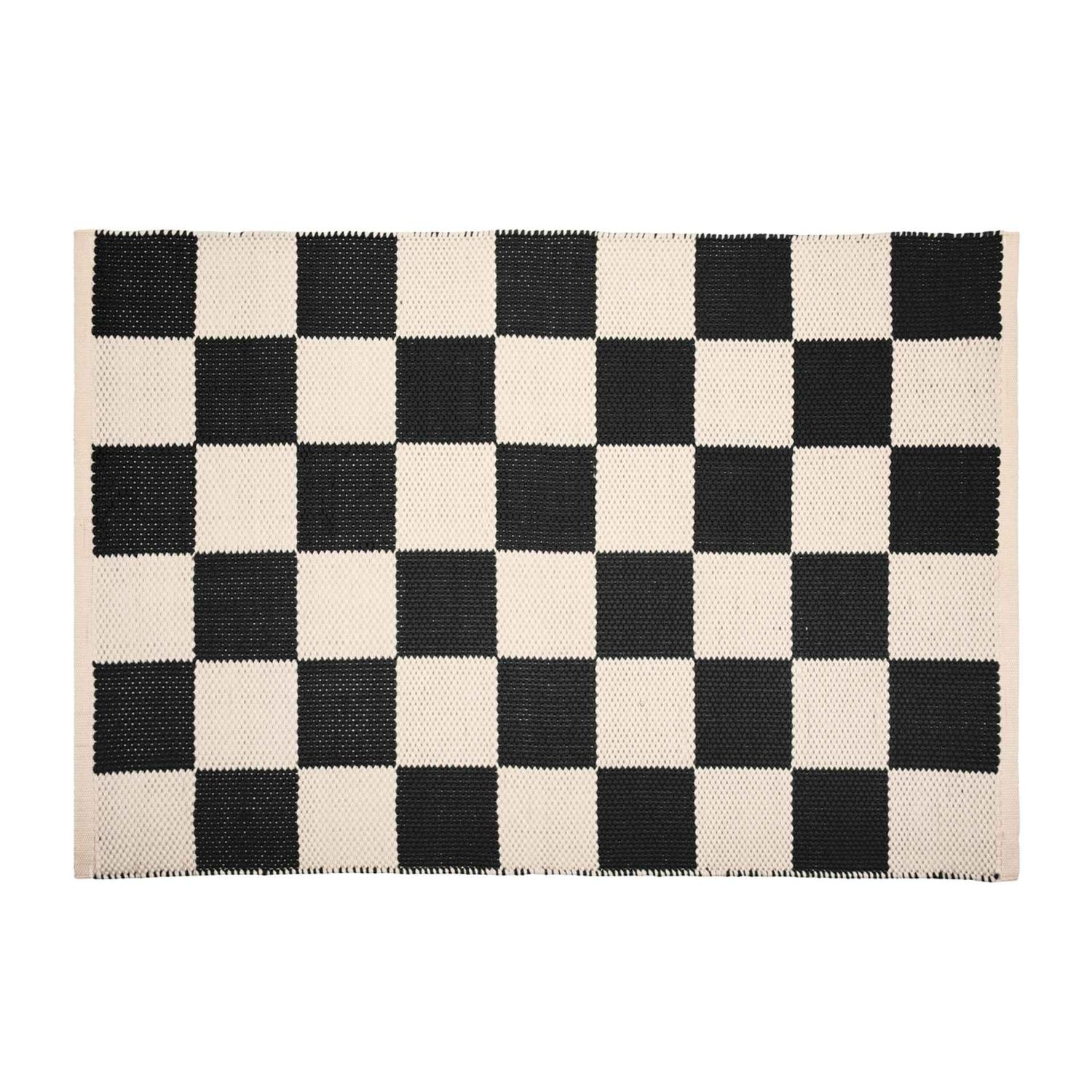 pad - Check Fußmatte 60 x 90 cm schwarz