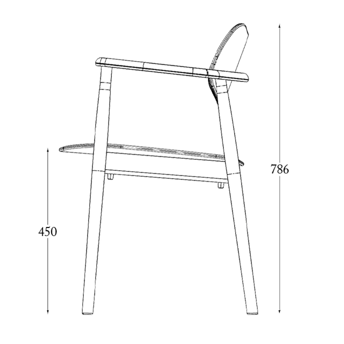 Ro Collection - Regatta Stuhl schwarzer Lack