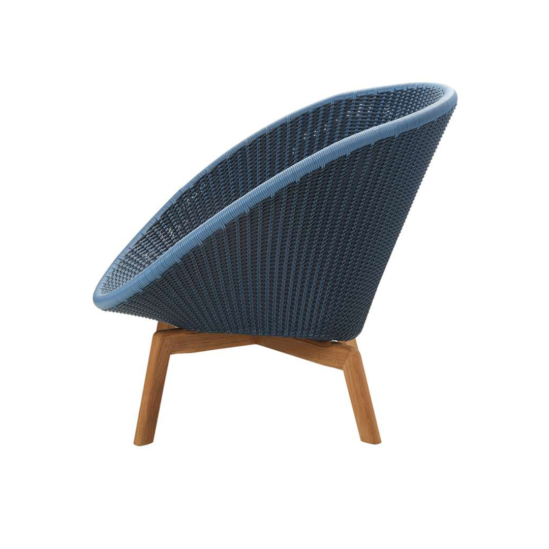 cane line peacock loungesessel midnight dusty blue seitlich 78475