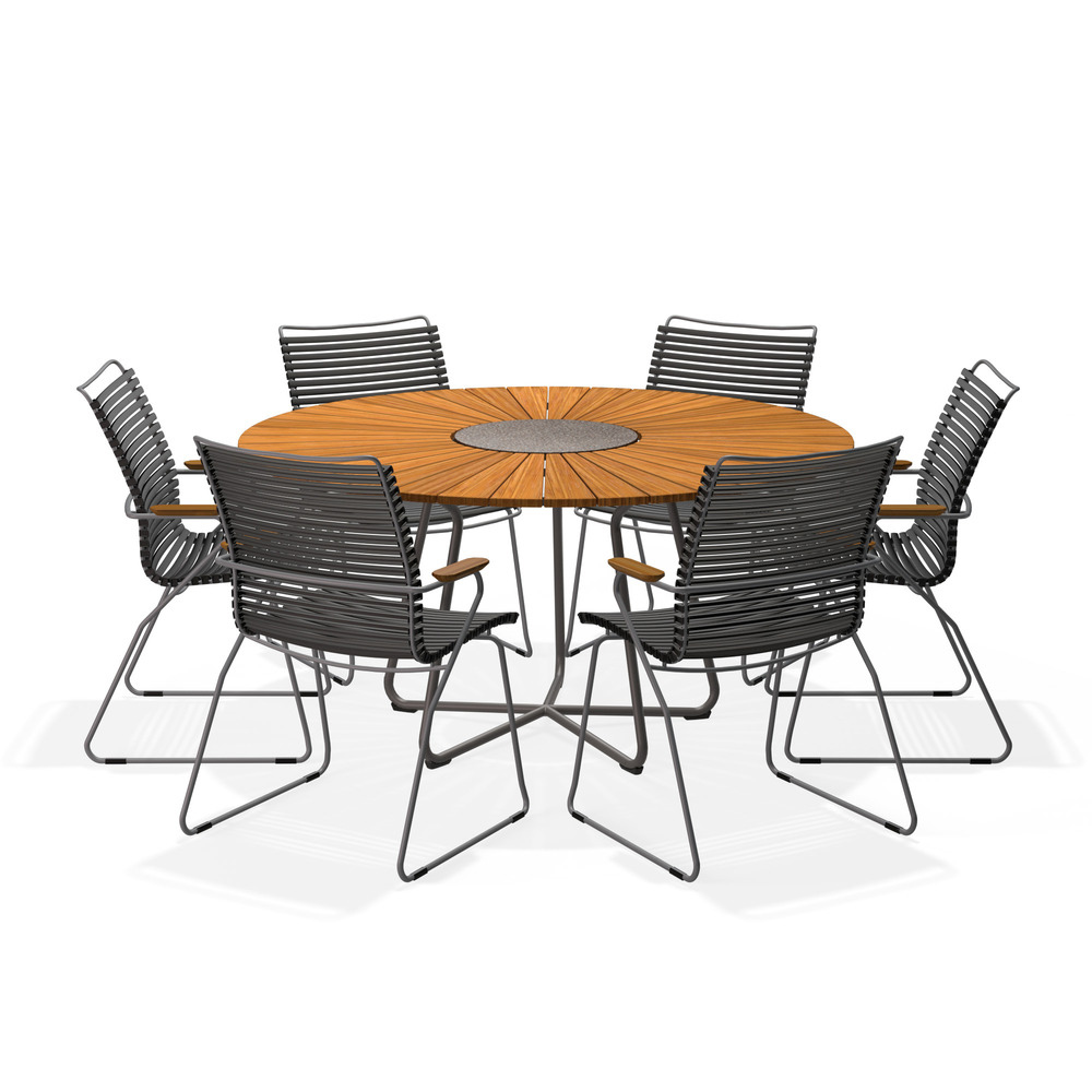 HOUE – Set Circle Ø150 cm + 6x Click Sessel hoch schwarz