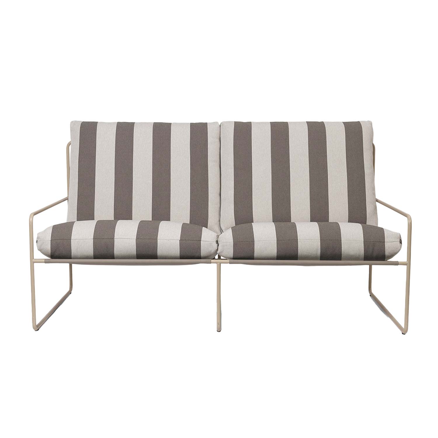 Ferm Living - Desert 2-Sitzer Sofa cashmere/Stripe chocolate