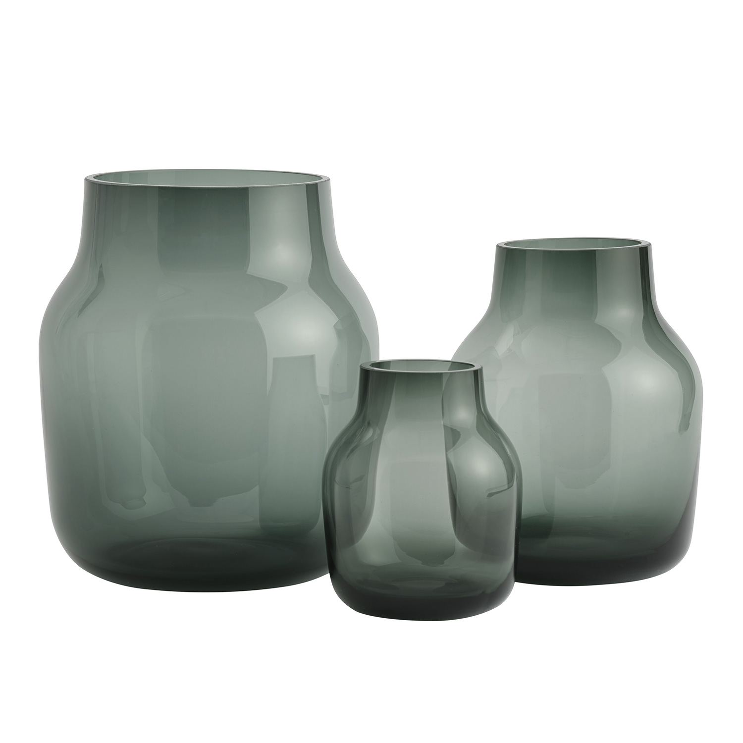 muuto silent vase family dark green 93763