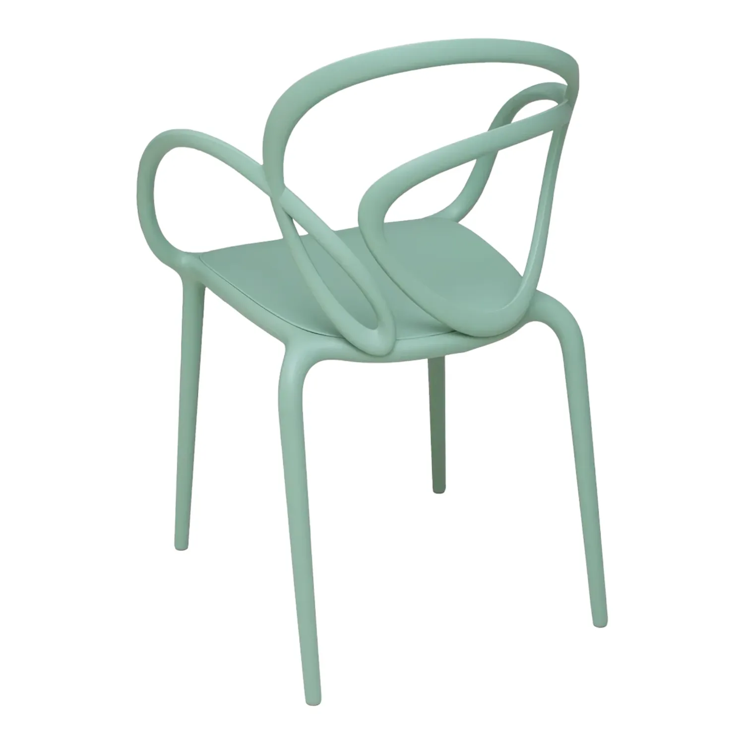 Qeeboo - Loop Chair 2er-Set ohne Kissen balsamgrün