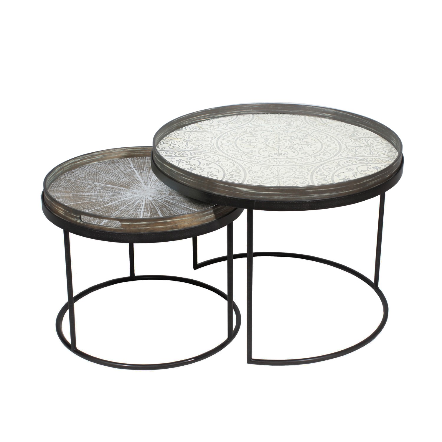 Ethnicraft Notre Monde 20726 Tisch set rund niedrig round table tray set low 1