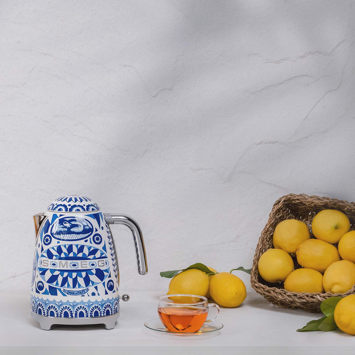 smeg wasserkocher klf03 blu mediterraneo zitronen 95418