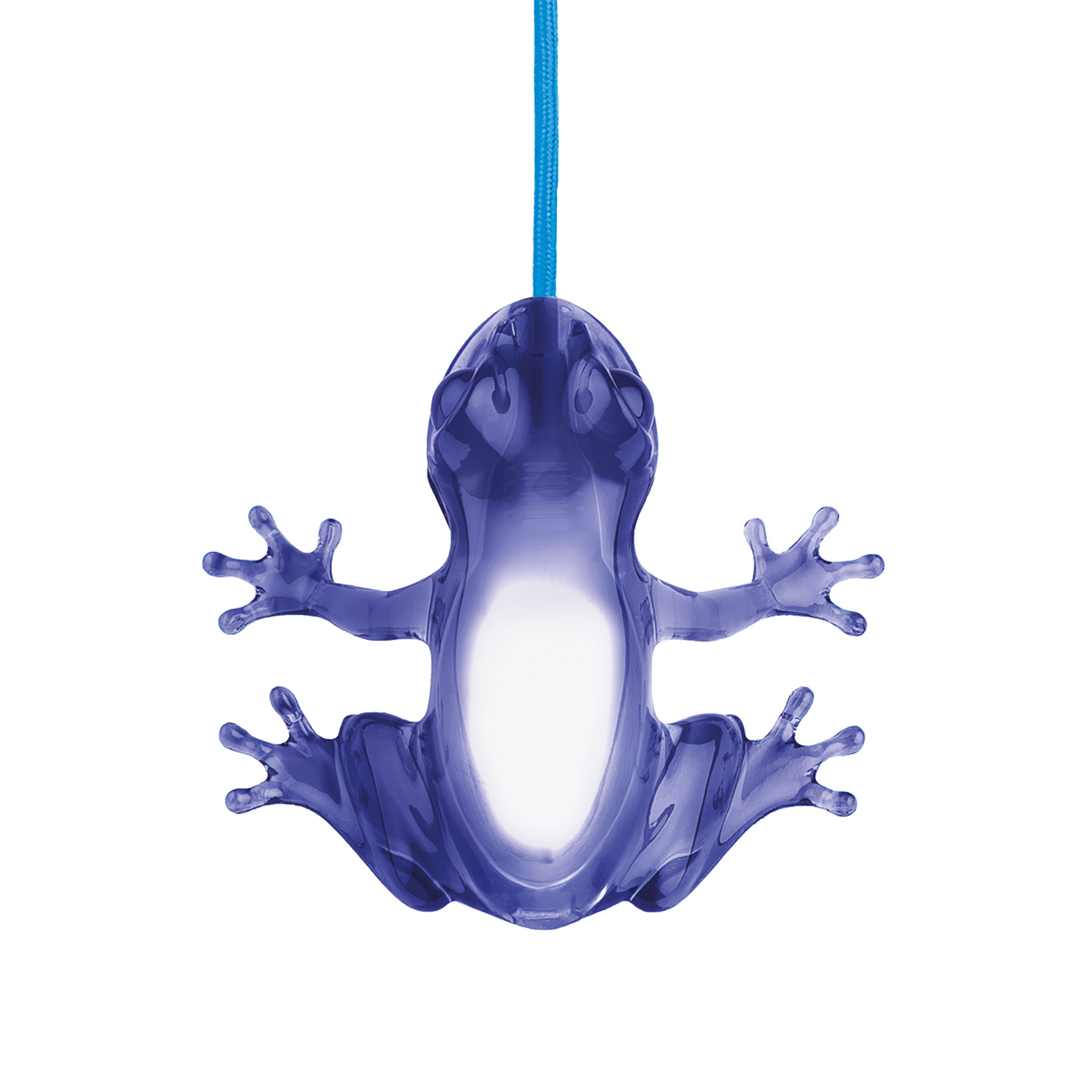 qeeboo hungry frog leuchte sapphire 100279