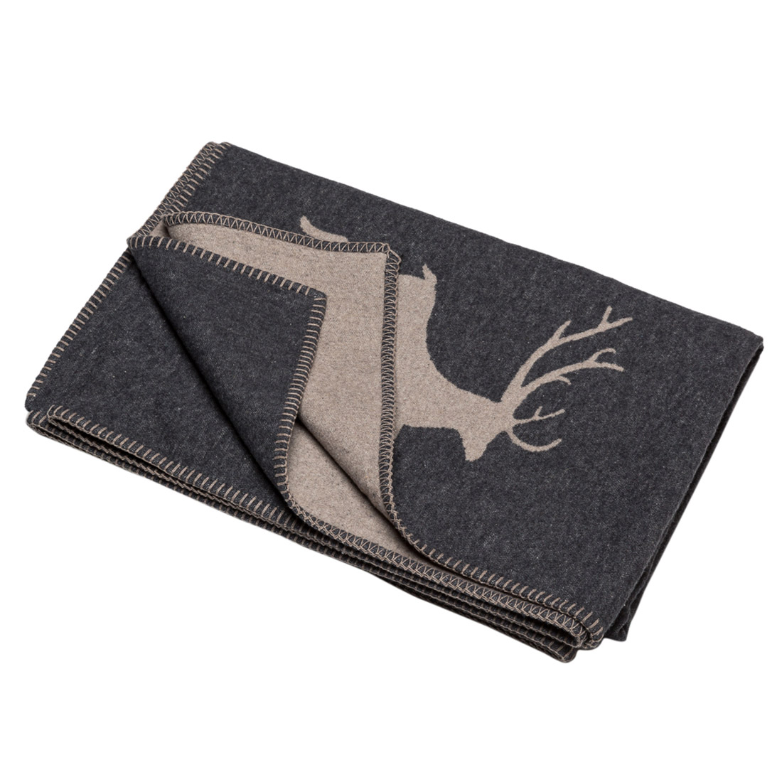 david fussenegger sylt baumwolldecke hirsch 4117 98 3 96266