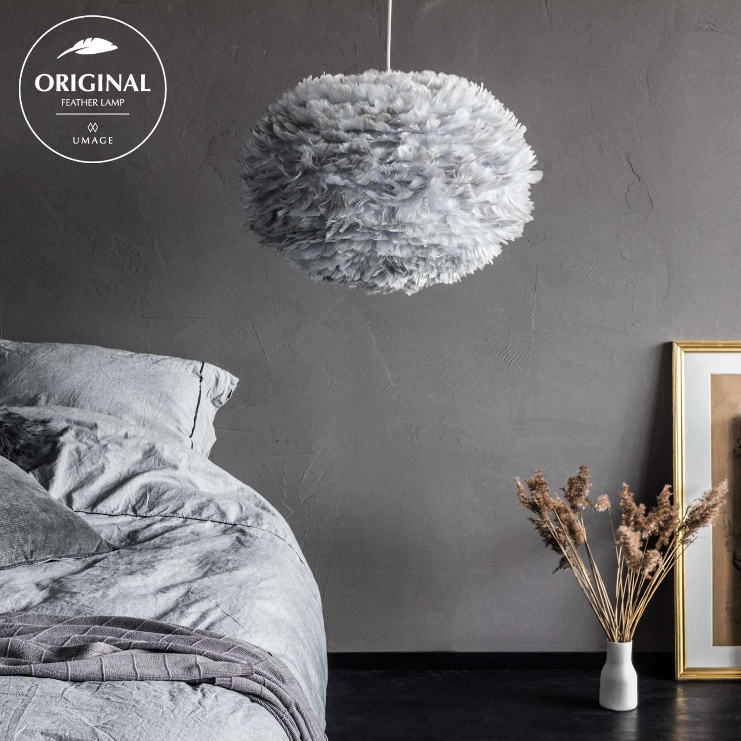 umage eos light grey leuchte gaensefeder 25166