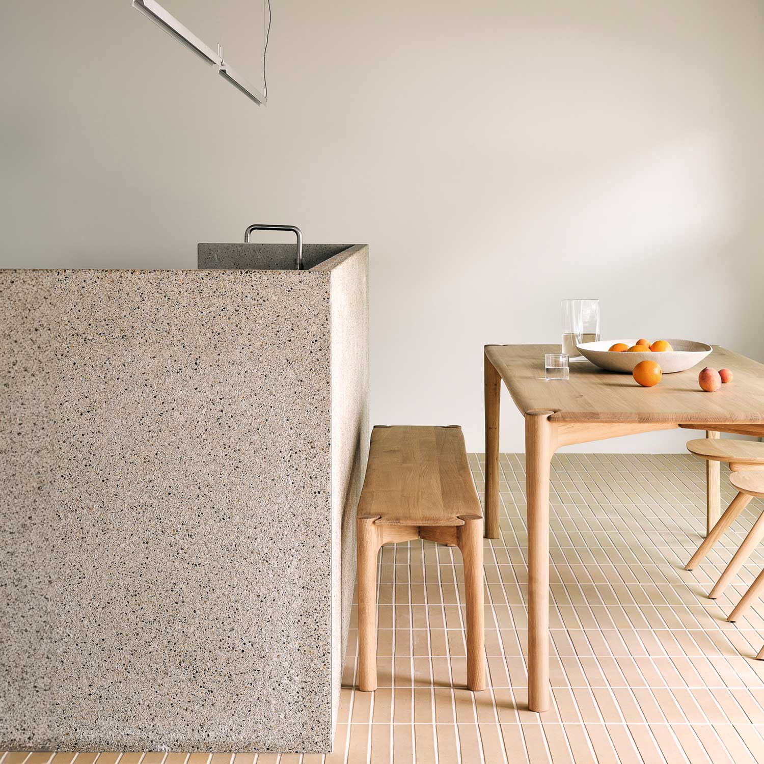 Pl bank eiche mit tisch ethnicraft 97382