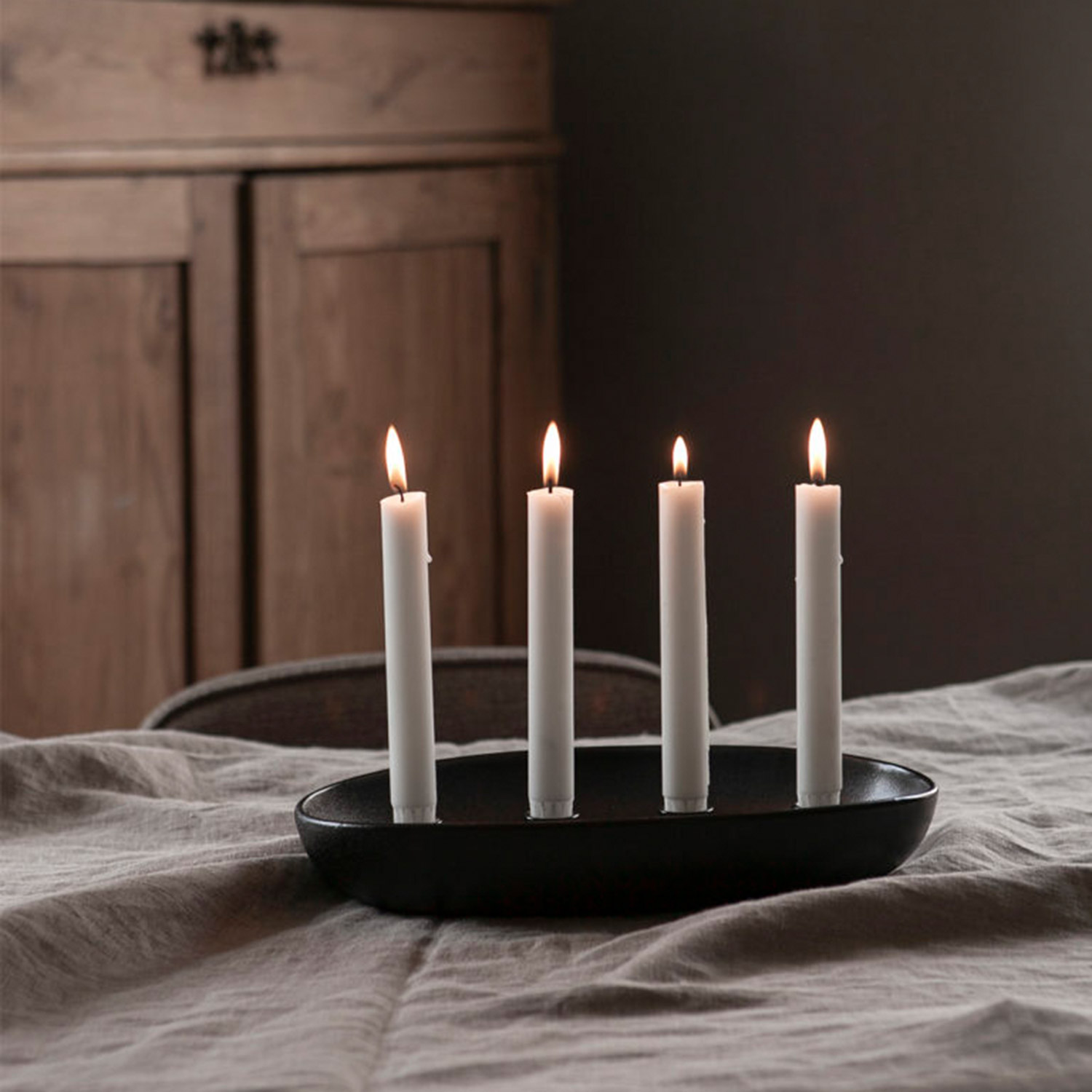 storefactory groendal kerzenhalter glaenzend schwarz esszimmer 98232