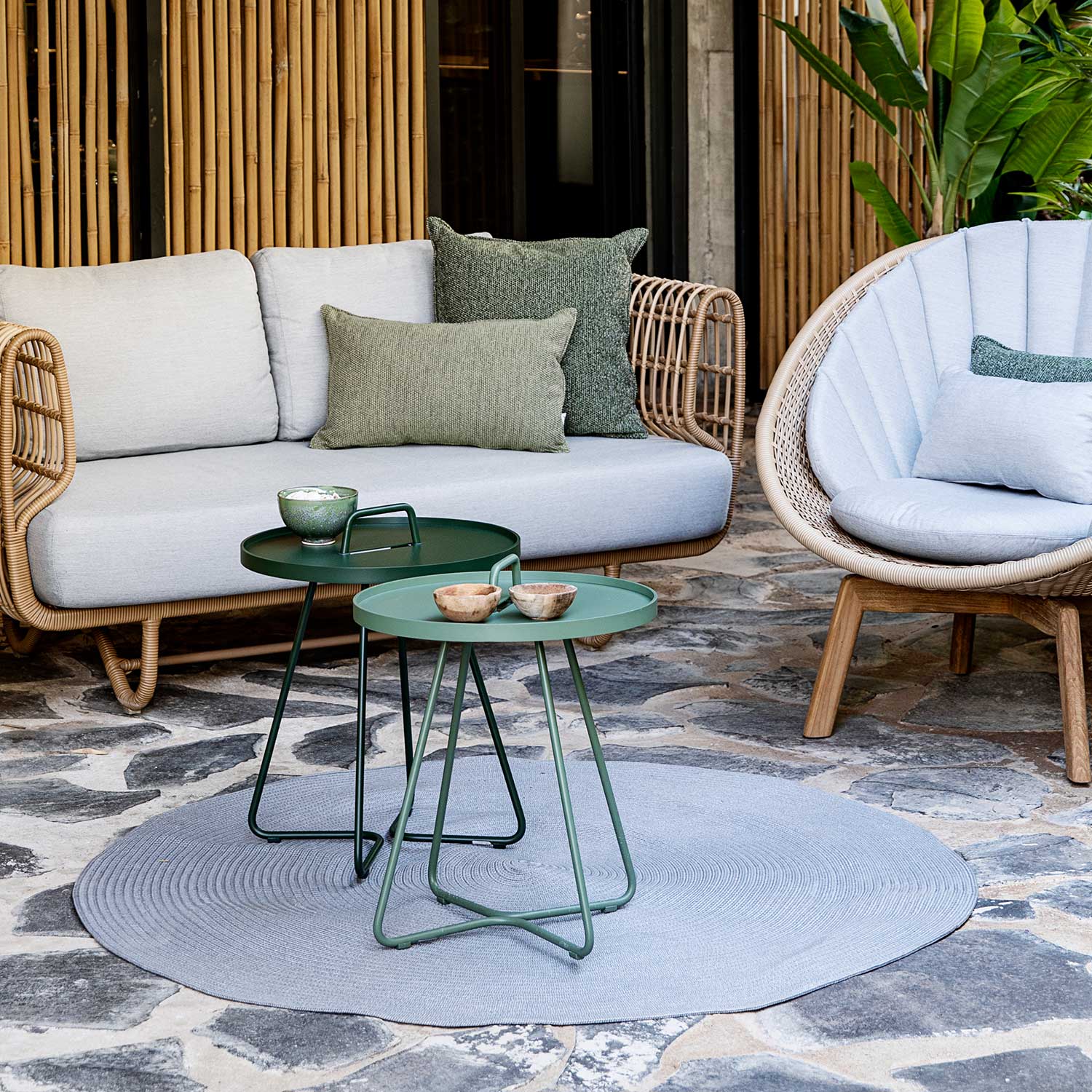 terrasse cane line circle teppich light grey 52886