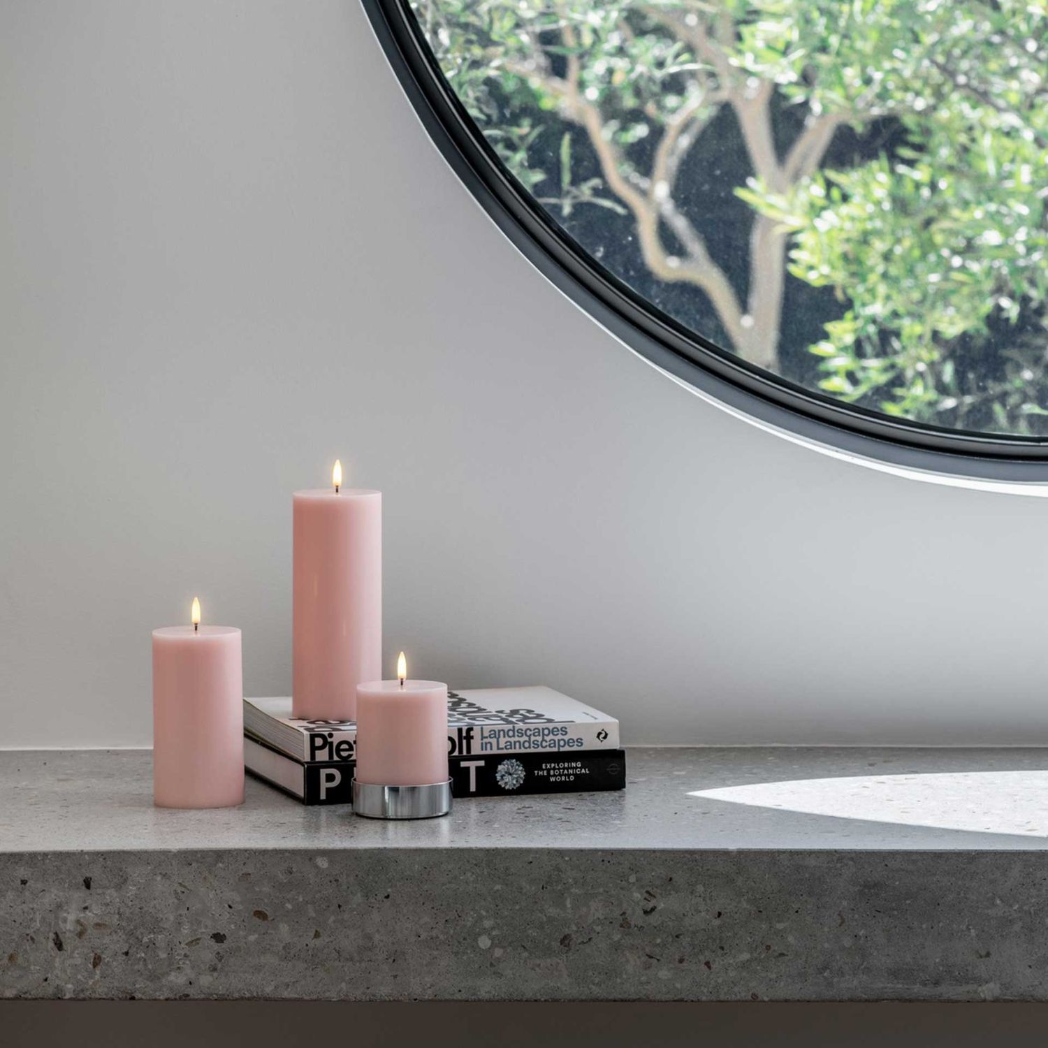 Uyuni Lighting - LED Stumpenkerze smooth 10,1 cm rose powder