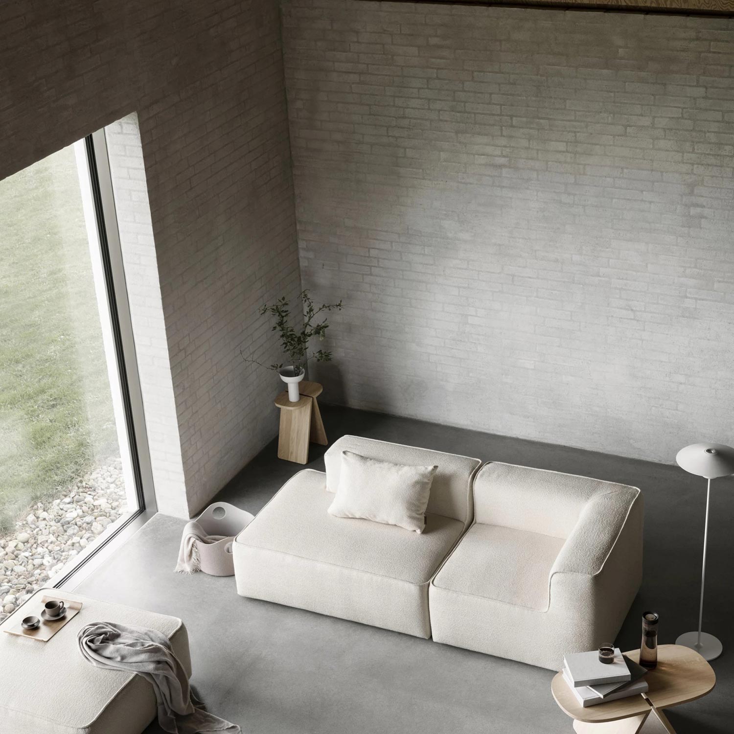 blomus avia couchtisch eiche mit sofa 90282