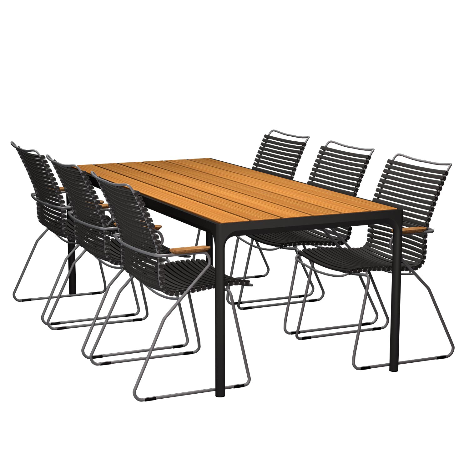 HOUE - Set Four schwarz 210x90 + 6x Click S. hoch schwarz