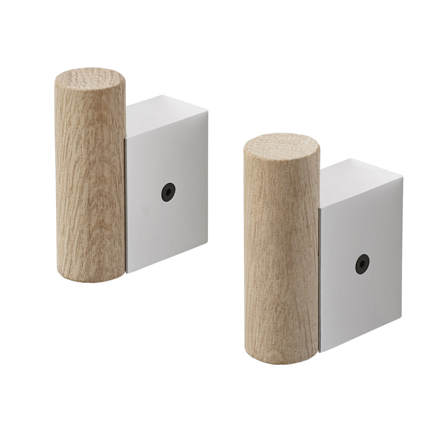 muuto attach coat hooks aluminum oak 2 set 49263