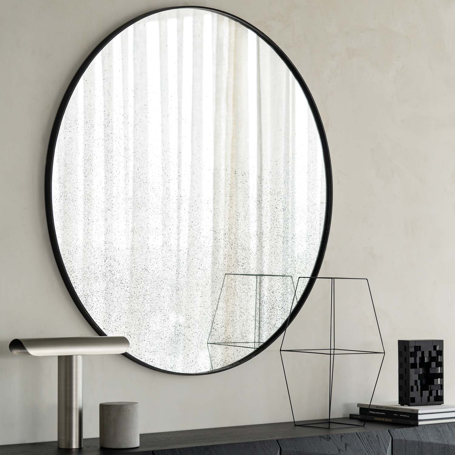 ethnicraft aged spiegel rund clear ambiente flur 84604