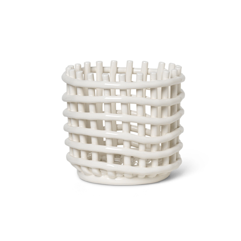 fermliving ceramicbasket offwhite small 54566