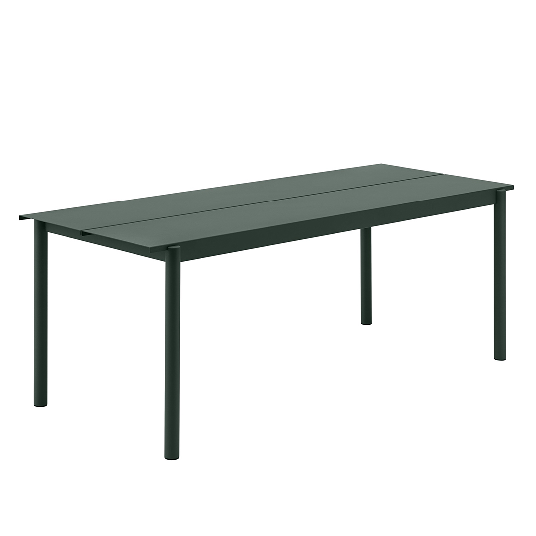 muuto linear steel table dark green 200 65440