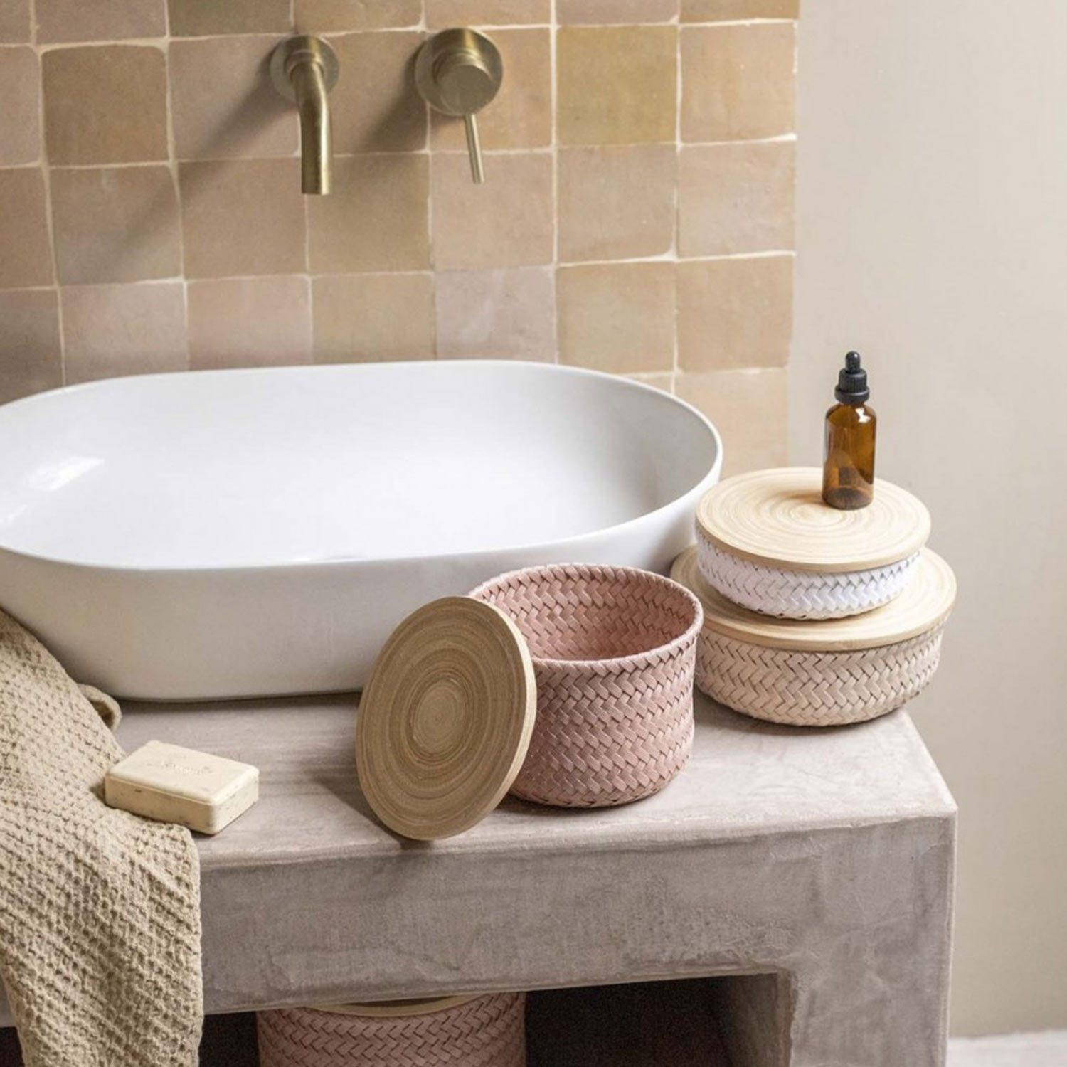 handed by wonder aufbewahrungskorb badezimmer weiss 93621